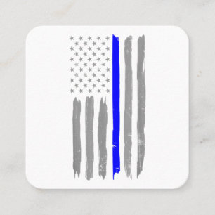 Cartão De Visita Quadrado Vintage Thin Blue Line Shirt Polícia apoia EUA Fl
