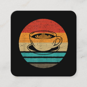 Cartão De Visita Quadrado Vintagem do Estilo de Retro Café
