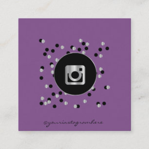 Cartão De Visita Quadrado Violeta Simples Moderna, Instagram Mídia Social