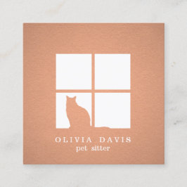 Cartão De Visita Quadrado Vista Metálica de Cobre dos Serviços de Montagem S