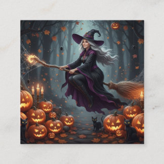 Cartão De Visita Quadrado Vol Nocturne Ensorcelé