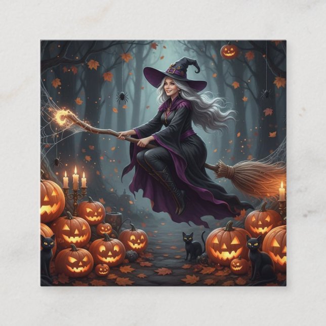 Cartão De Visita Quadrado Vol Nocturne Ensorcelé (Frente)