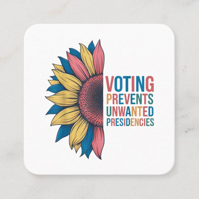 Cartão De Visita Quadrado Votação Impede Presidências Indesejadas de Votar D (Frente)