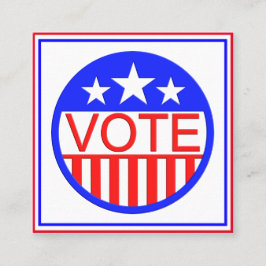 Cartão De Visita Quadrado Votação Na América