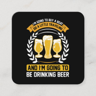Cartão De Visita Quadrado Vou estar bebendo cerveja
