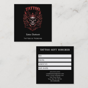 Cartão De Visita Quadrado Voucher de Presente de Tatuagem