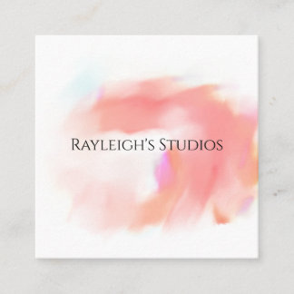 Cartão De Visita Quadrado Watercolor Boho Cottage Shabby Chic Business Card