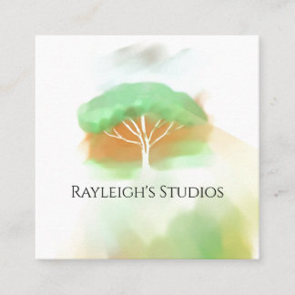 Cartão De Visita Quadrado Watercolor Boho Cottage Shabby Chic Business Card