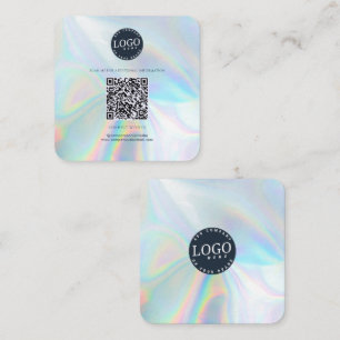 Cartão De Visita Quadrado Web site da empresa Código QR Mídia social Hologra