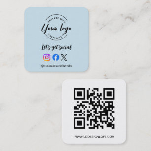 Cartão De Visita Quadrado Web site de código QR de Mídia social Logotipo per