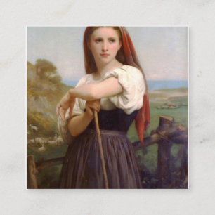 Cartão De Visita Quadrado William Bouguereau Shepherdess