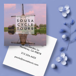 Cartão De Visita Quadrado Windmill Dutch Kinderdijk Fototurismo Viagem