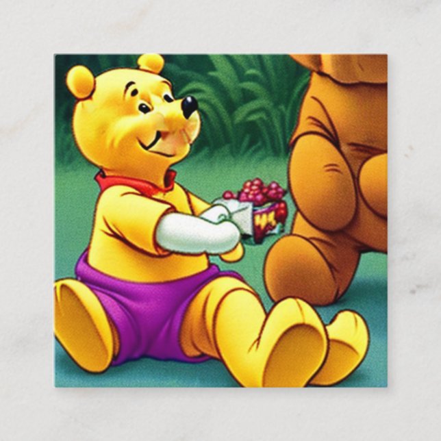 Cartão De Visita Quadrado Winnie, o Pooh 2. (Frente)