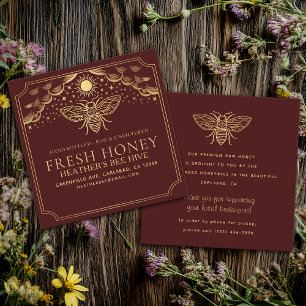 Cartão De Visita Quadrado Witchy Tarot Beekeeper Honeybee