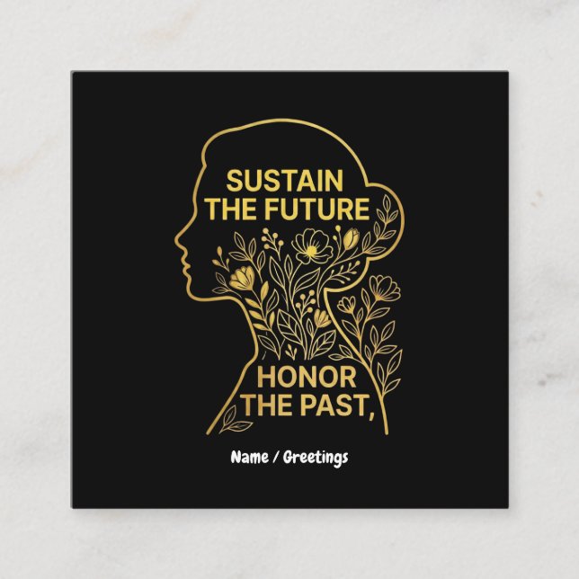 Cartão De Visita Quadrado Women's History Month Eco-Feminist Sustain Future (Frente)