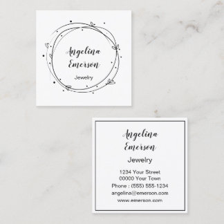 Cartão De Visita Quadrado Wreath Feminina