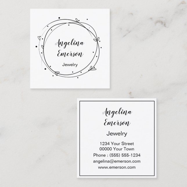 Cartão De Visita Quadrado Wreath Feminina (Frente/Verso)