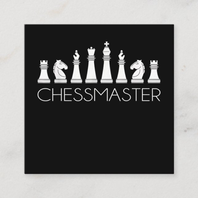 Cartão De Visita Quadrado Xadrez - Chessmaster (Frente)