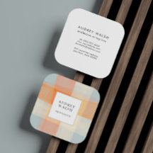 Xadrez de aquarelas Orange Cream Blue