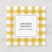 Yellow Watercolor Buffalo Plaid QR CODE modern 