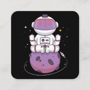 Cartão De Visita Quadrado Yoga Espacial 