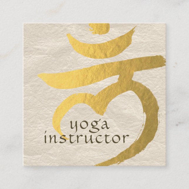 Cartão De Visita Quadrado Yoga Instrutor Root Chakra Muladhara Mantra LAM (Frente)