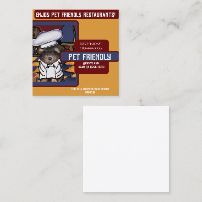 Cartão De Visita Quadrado Yorkie Poo (Frente/Verso)