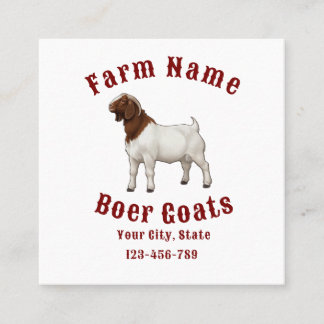 Cartão De Visita Quadrado Your Farm Boer Goats