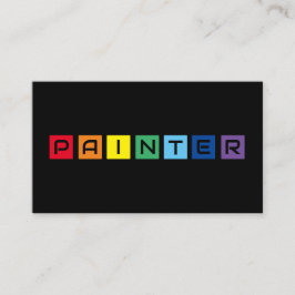 Cartão De Visita Quadrados coloridos arco-íris para pintores elegan