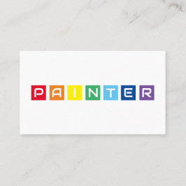 Cartão De Visita Quadrados coloridos arco-íris para pintores elegan