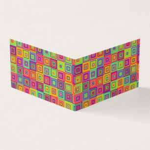 Cartão De Visita Quadrados Geométricos Coloridos