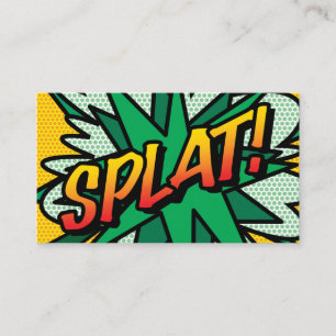 Cartão De Visita Quadrinho Divertido e Retrô SPLAT