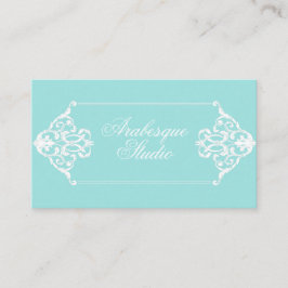 Cartão De Visita Quadro Barroco Opulente Azul e Branco