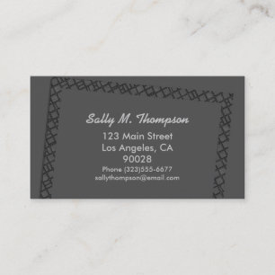 Cartão De Visita quadro cinzento escuro da beira