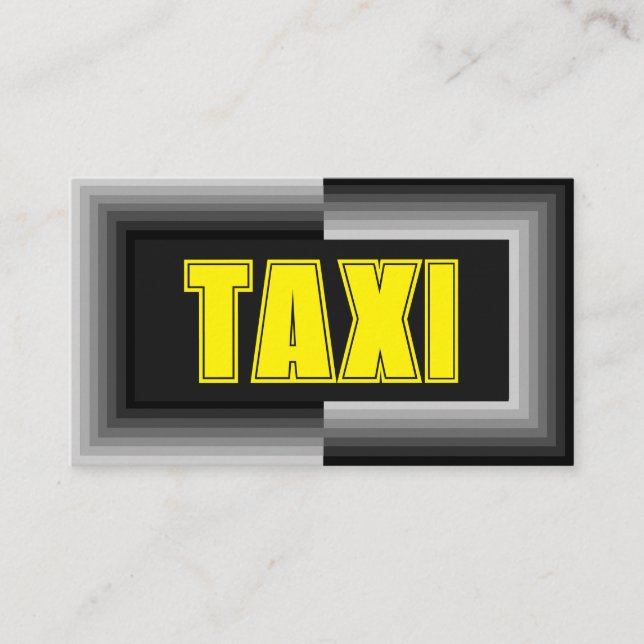 Cartão De Visita quadro de cinza amarelo TAXI - maquinista (Frente)