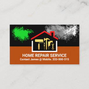 Cartão De Visita Quadro de Construção do Paint Splatter