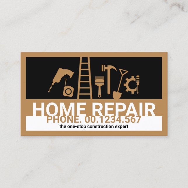 Cartão De Visita Quadro de Ferramentas de Construção Criativa (Frente)