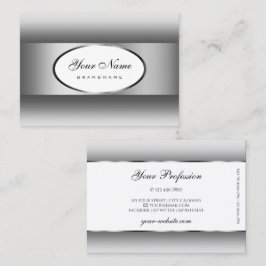 Cartão De Visita Quadro de Forma Oval Oval Oval de Cinzas Prateadas