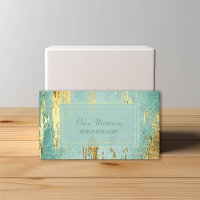 Quadro de Gleam Dourado de luxo em Aqua Azul