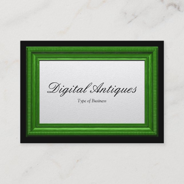 Cartão De Visita Quadro de Imagem Verde (Frente)