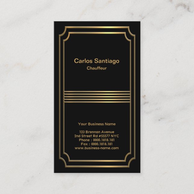 Cartão De Visita Quadro de imagens Dourado requintado (Frente)