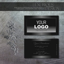 Cartão De Visita Quadro de Shimmery Gradiente Preto e Branco para a