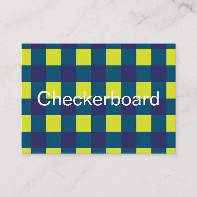 Cartão De Visita Quadro de verificação azul Marinho verde (Frente)