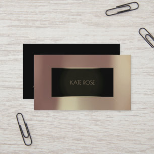Cartão De Visita Quadro de vidro cinzento Dourado do rosa metálico