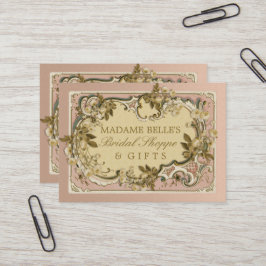 Cartão De Visita Quadro de Vintagem Francês Rosa | Rosa Bridal Bout