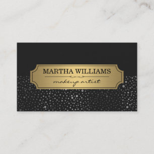 Cartão De Visita Quadro Dourado com preto metálico do teste padrã