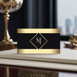 Cartão De Visita Quadro Dourado Na moda preto Moderno