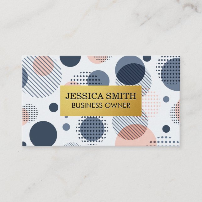 Cartão De Visita Quadro Dourado | Padrão de Abstrato moderno (Frente)