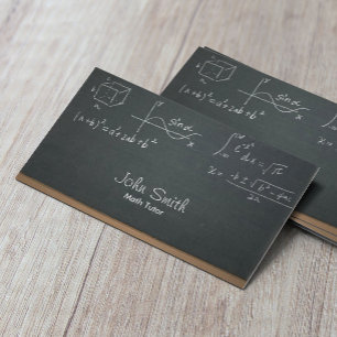 Cartão De Visita Quadro profissional de Tutor de Matemática