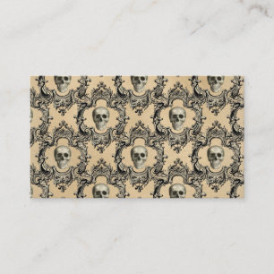 Cartão De Visita Quadro Vitoriano de crânios Gótico de esqueleto 